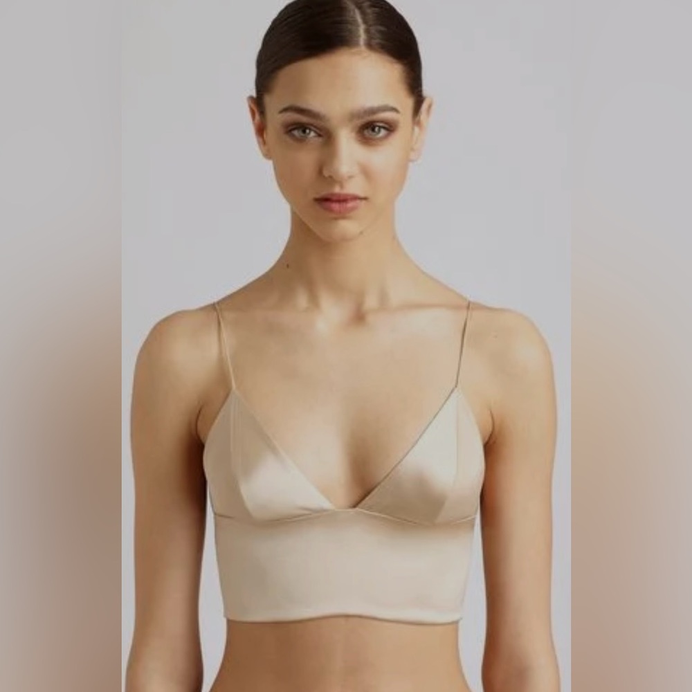 T by Alexander Wang Champagne/ Rose Gold Satin Top